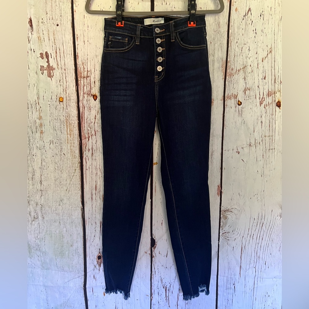 Kancan size 7/27 Dark Blue skinny high rise jeans